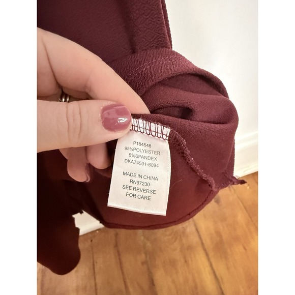 Almost Famous Women's Medium Mini Burgundy Wrap A-Symmetrical Dress - Picture 4 of 9